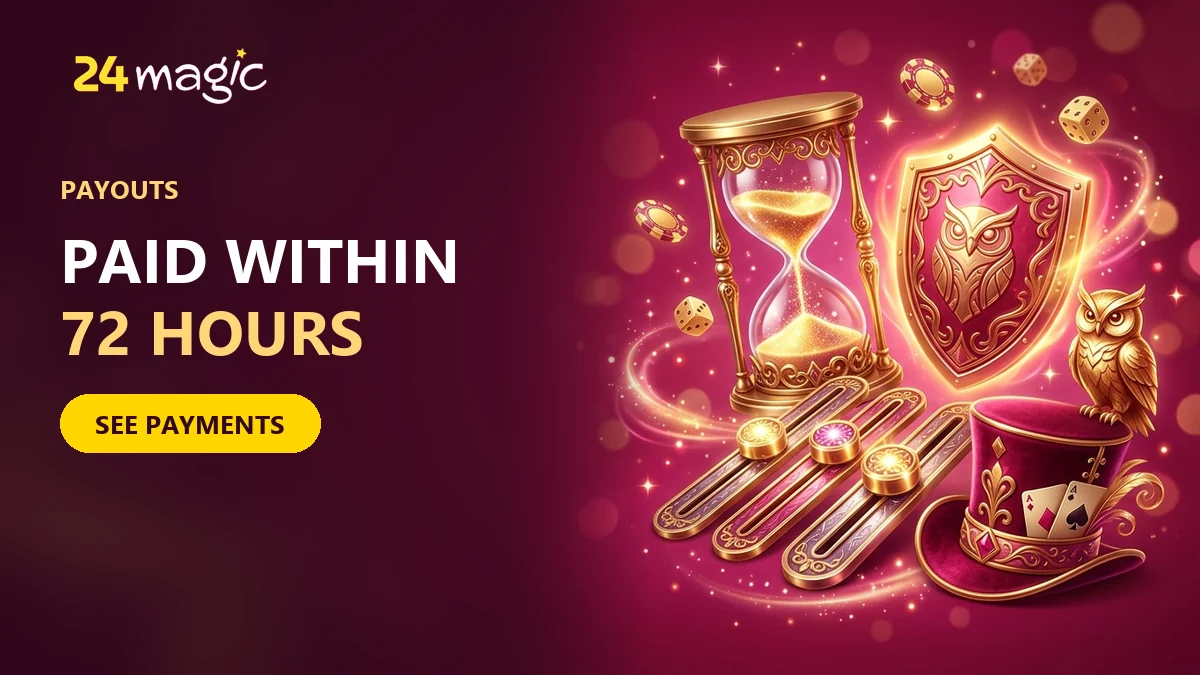 golden hourglass and glowing shield for 24magic withdrawals paid within 72 hours of approval