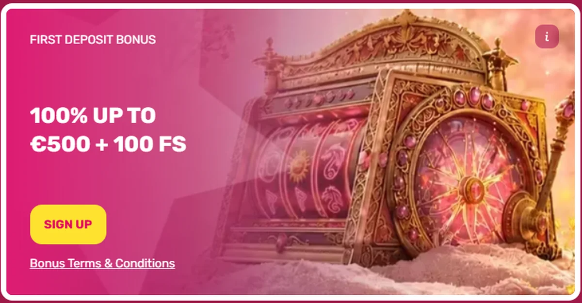 24magic first deposit bonus card 100 up to 500 100 fs with a sign up button